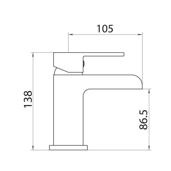 Scudo Victoria Mono Basin Mixer, Chrome, with Push Waste