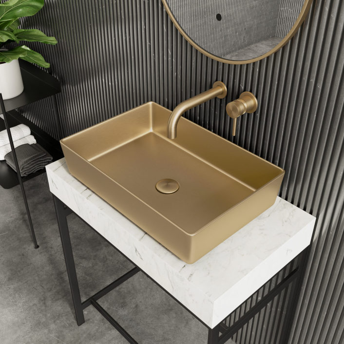Scudo Élan Aurum Architectural Basin – Brushed Brass