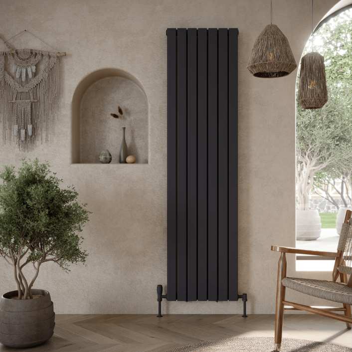 Scudo Bravo Designer Radiator, Double Panel, 1800 x 476mm — Anthracite