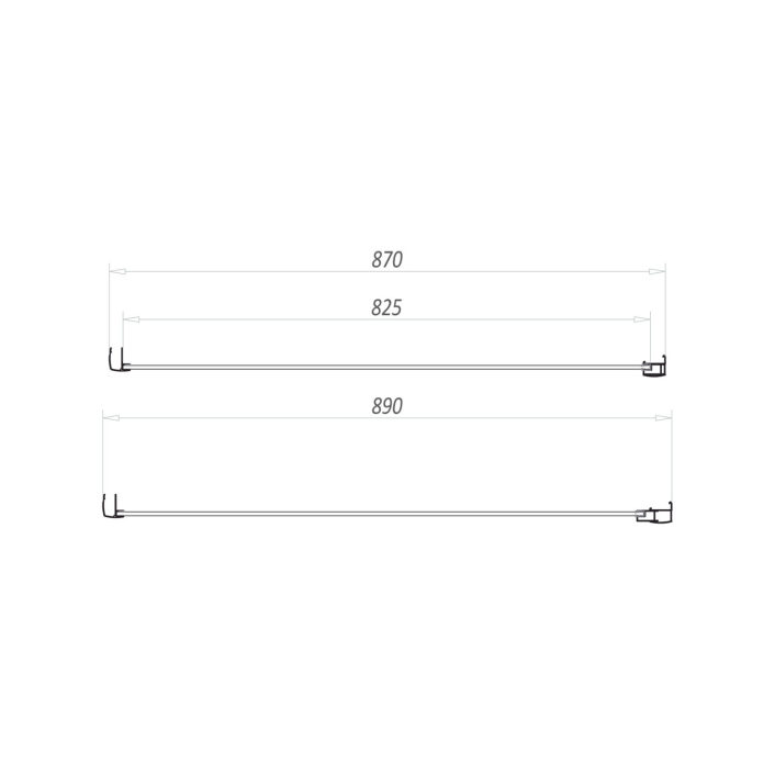 Scudo S6 Shower Side Panel, 6mm, Brushed Brass — 900mm