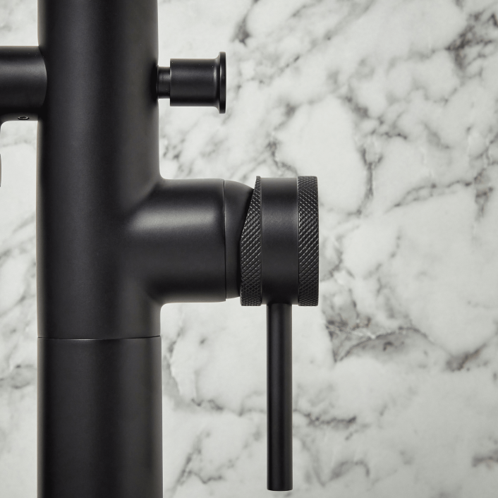 Scudo Core Freestanding Bath Shower Mixer, Black