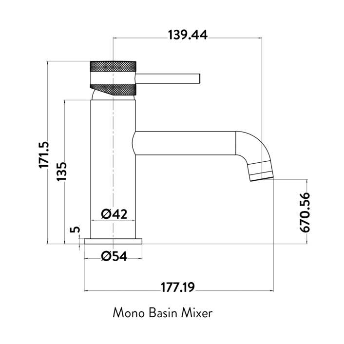 Scudo Core Mono Basin Mixer, Gunmetal