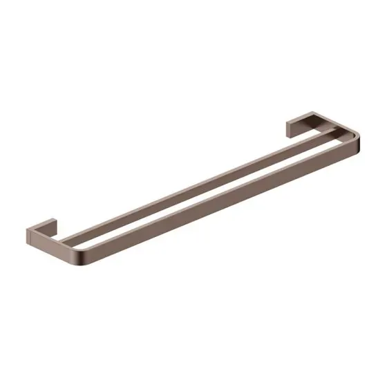 Scudo Sienna Double Towel Rail, Brushed Bronze