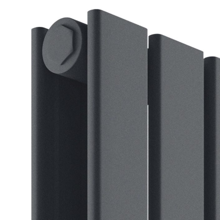 Scudo Bravo Designer Radiator, Double Panel, 600 x 614mm — Anthracite