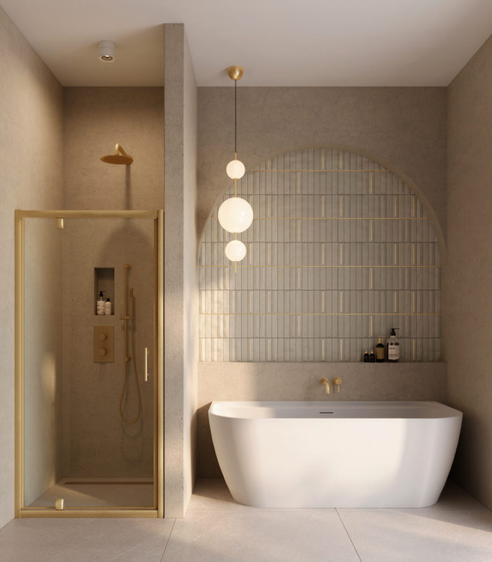 Scudo Bay Back to Wall Bath, Matt White — 1700 x 800mm