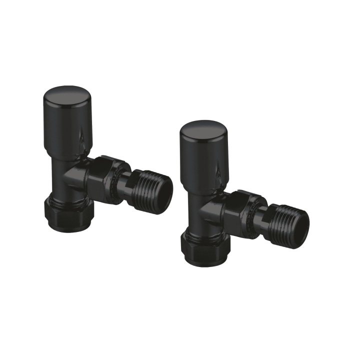 Scudo Radiator Valve, Angled, 15mm, Anthracite — Pair