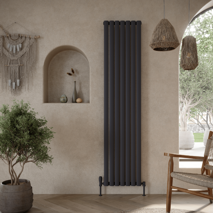 Scudo Apex Designer Radiator, Single Panel, 1800 x 236mm — Anthracite