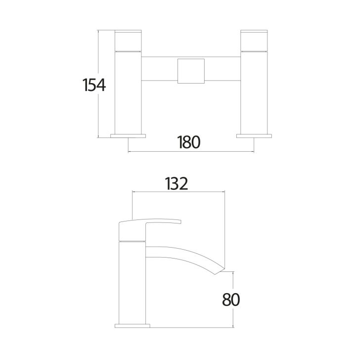Scudo Descent Deck Mounted Bath Filler, Chrome