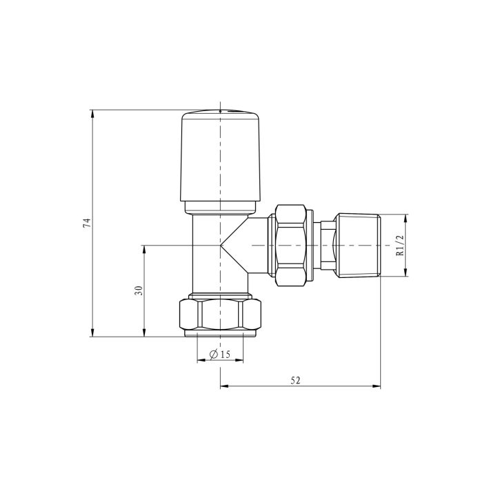 Scudo Radiator Valve, Straight, 15mm, Chrome — Pair