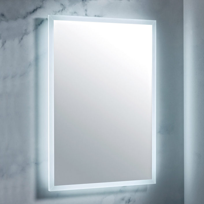 Scudo Mosca LED Mirror with Demister Pad & Shaver Socket, 500 x 700mm