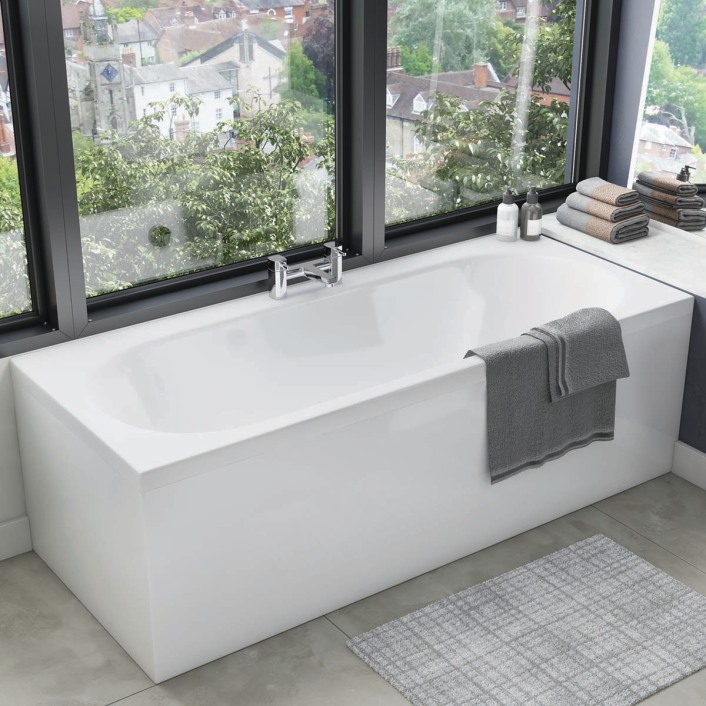 Scudo Forme Deck Mounted Bath Filler, Chrome
