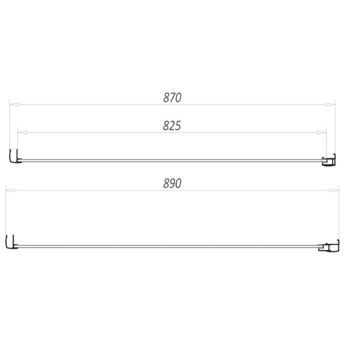 Scudo S6 Shower Side Panel, 6mm, Brushed Brass — 900mm