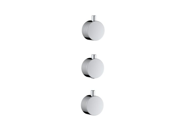 Scudo Rainford Concealed Plain Handle Set, 1 Temperature & 2 Flow Controls, Chrome