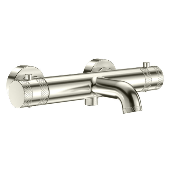 Scudo Core Thermostatic Bath Shower Mixer, 2 Outlet, Brushed Nickel