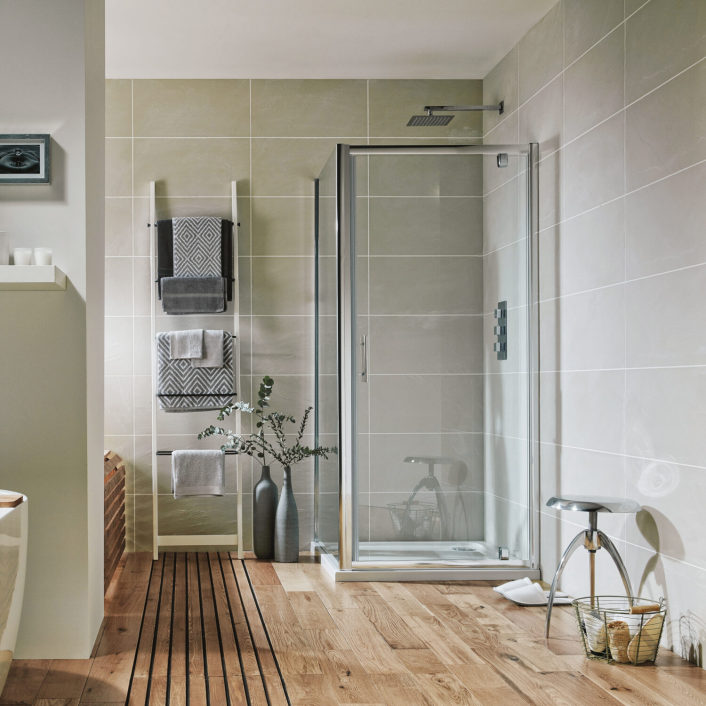 Scudo S6 Shower Side Panel, 6mm, Chrome — 760mm