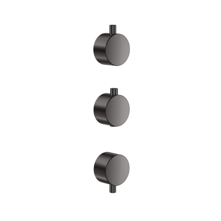 Scudo Rainford Concealed Plain Handle Set, 1 Temperature & 2 Flow Controls, Gunmetal
