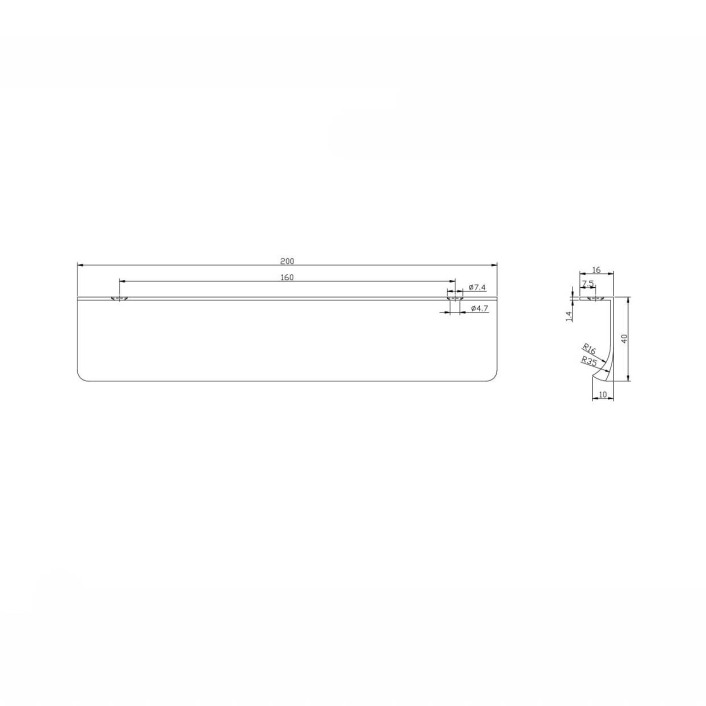 Scudo Aldwyn Flat Handle, Gunmetal — 200mm