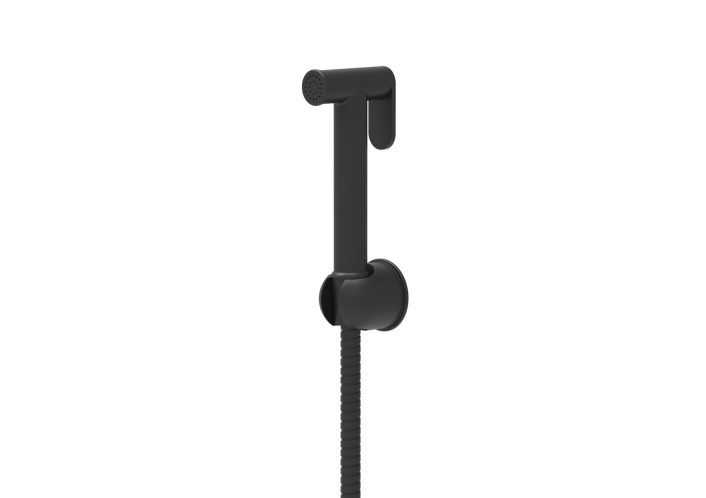 Scudo Rosiers Douche Handset, Flexi Hose & Holder, Black