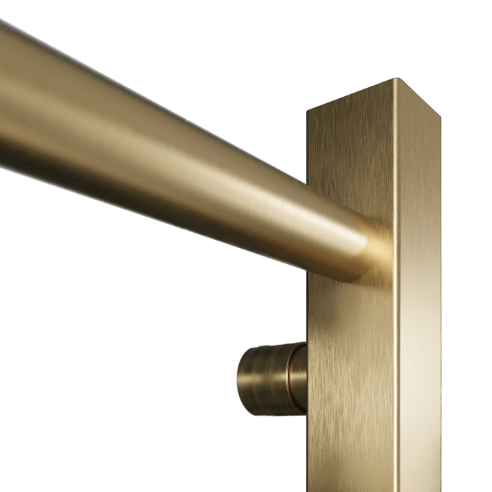 Scudo Vibe Towel Rail, 1200 x 500 — Brushed Brass