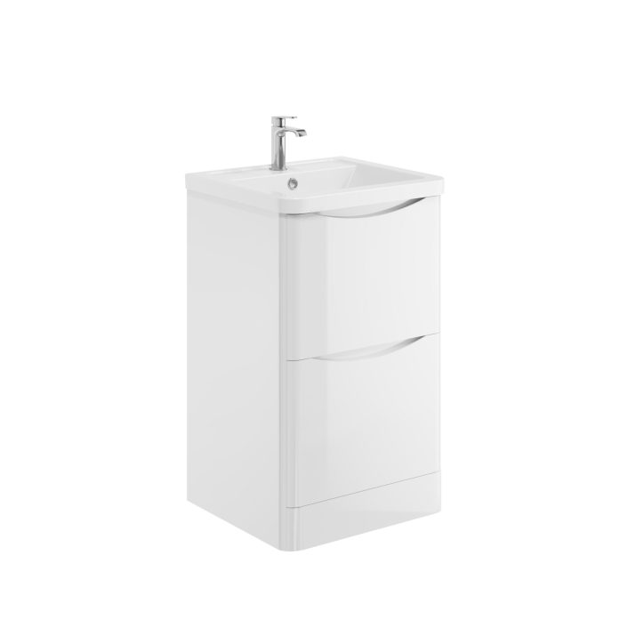 Scudo Bella Floor Cabinet, Gloss White — 500mm