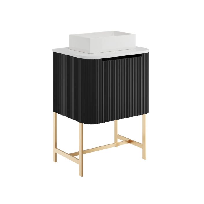 Scudo Linea Curve Countertop, Matt White — 600mm