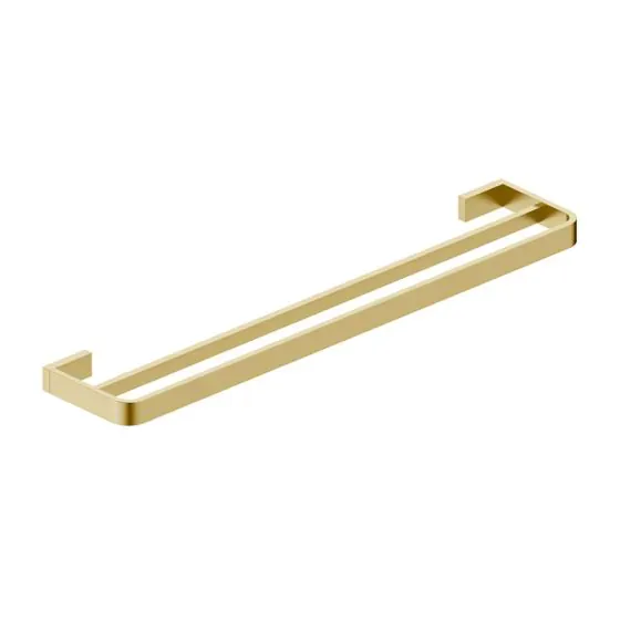Scudo Auric Double Towel Rail, Brushed Brass