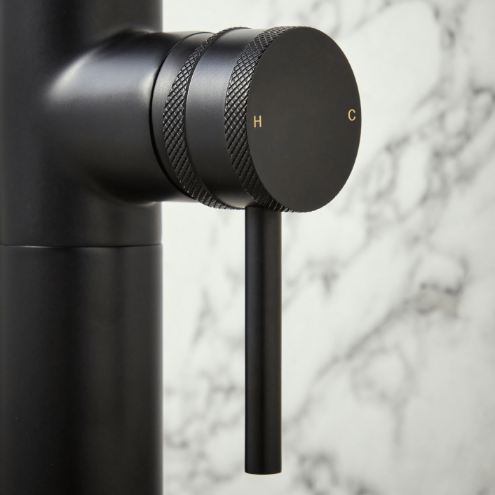 Scudo Core Freestanding Bath Shower Mixer, Black