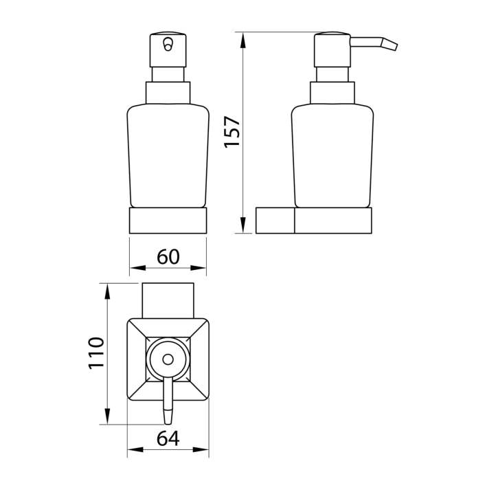 Scudo Alpha Soap Dispenser, Chrome