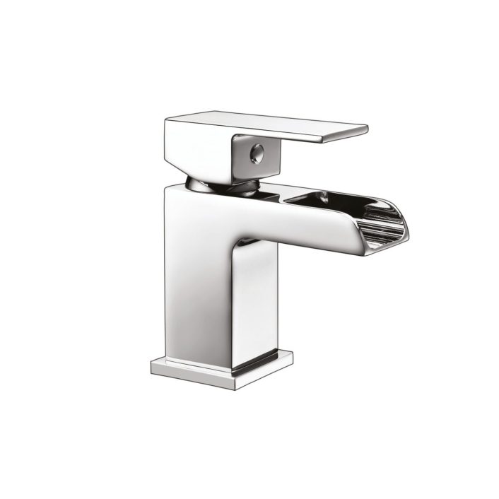 Scudo Victoria Mini Mono Basin Mixer, Chrome, with Push Waste