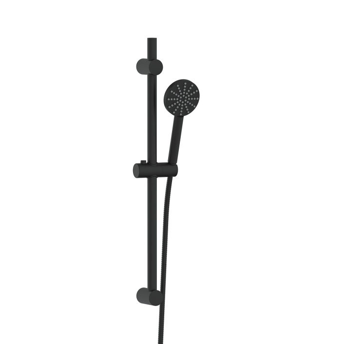 Scudo Rainford Exposed Riser Rail, Hose & Outlet Elbow, Black