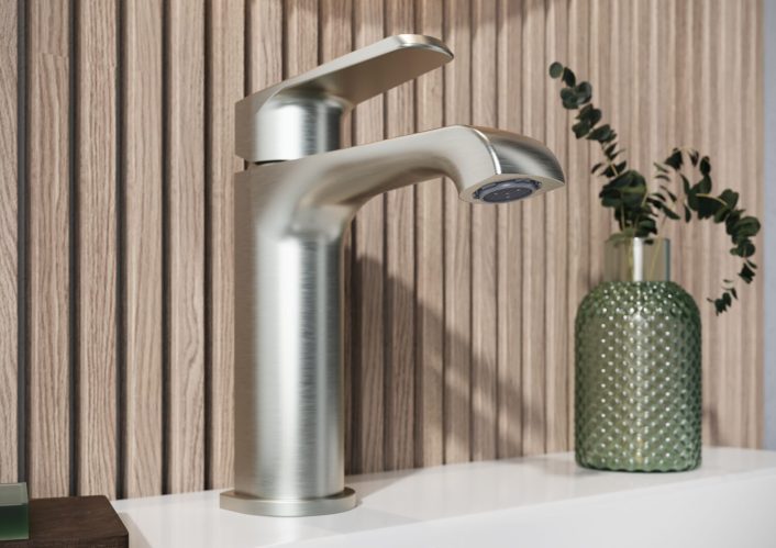 Scudo Montana Basin Mono Tap, No Waste, Brushed Nickel