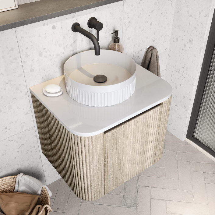Scudo Aurevia 355x355x116mm Square Countertop Basin – Gloss White