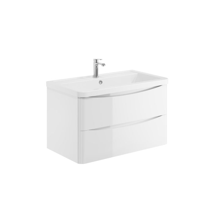 Scudo Bella Wall Cabinet, Gloss White — 800mm