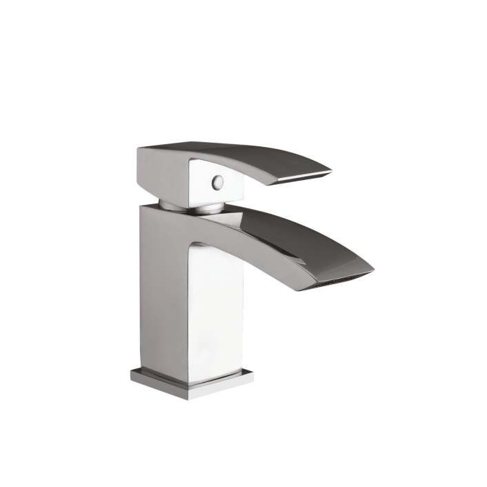 Scudo Descent Mono Basin Mixer, Chrome, with Push Waste