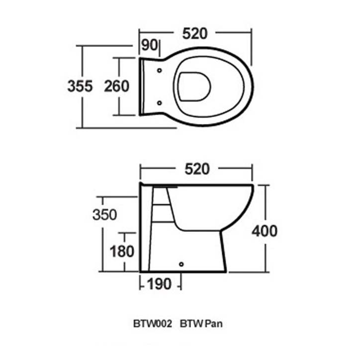 Scudo Spa Rimless Back to Wall WC Pan & Wrap Over Seat