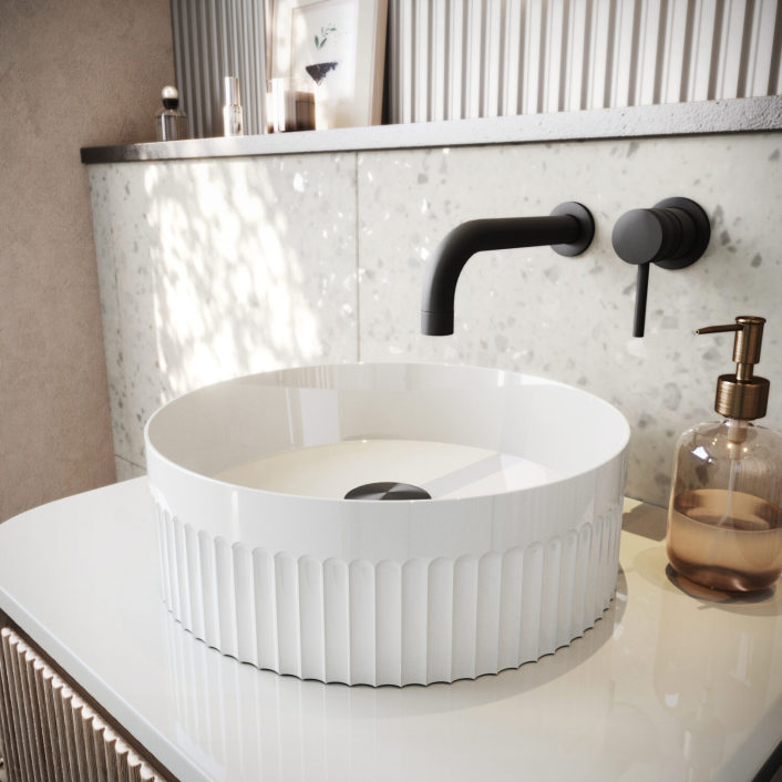 Scudo Aurevia 355x355x116mm Square Countertop Basin – Gloss White
