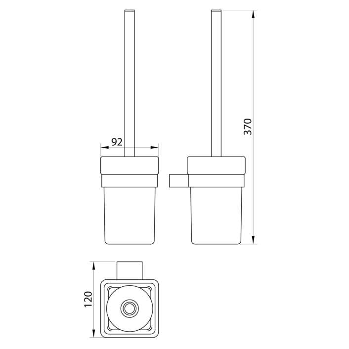 Scudo Alpha Toilet Brush Set, Chrome