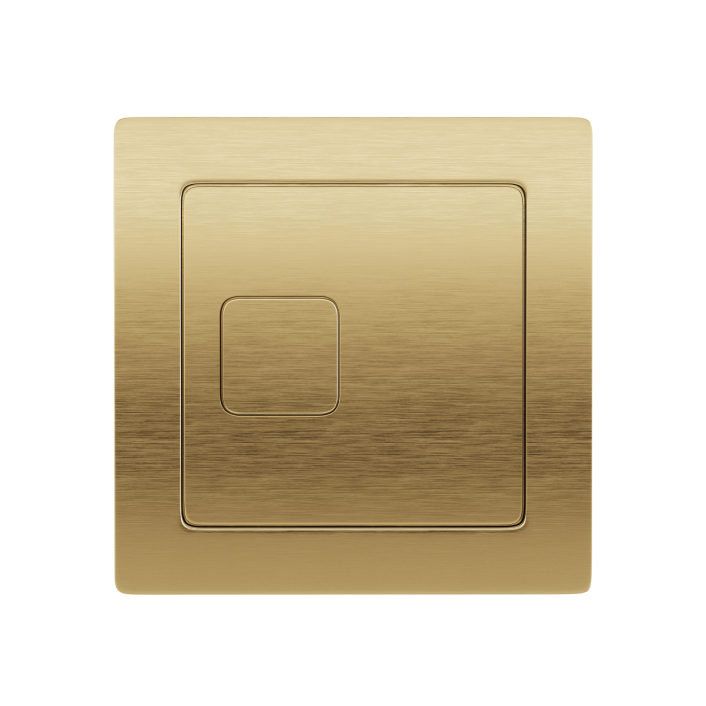 Scudo Aurum™ Square Dual Flush Plate – Brushed Brass