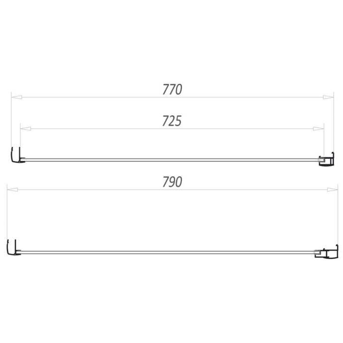 Scudo S6 Shower Side Panel, 6mm, Chrome — 800mm