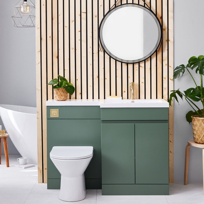Scudo Lili WC Unit, Green, Standalone — 500mm