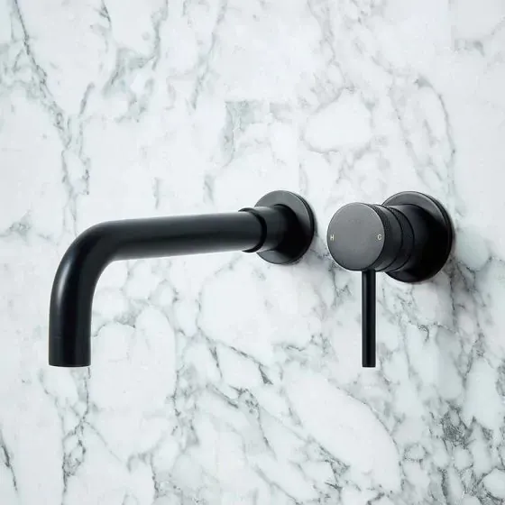 Scudo Core Wall Mounted Basin Tap & Filler, Black