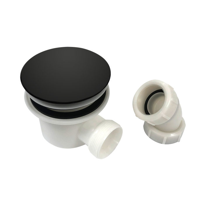 Scudo Fast Flow Shower Tray Waste, 90mm, Black