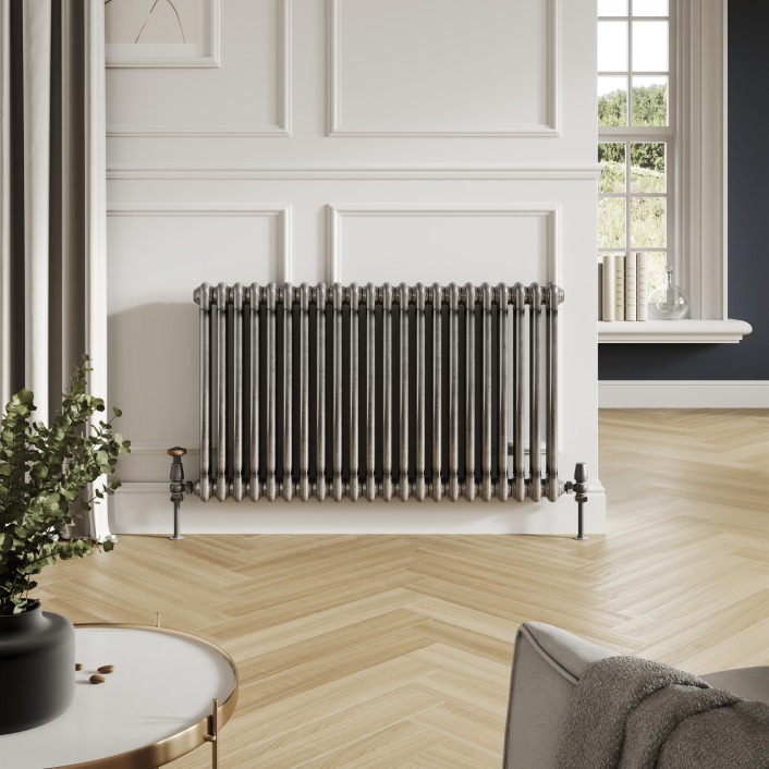 Scudo Foundry Column Radiator, 2 Column, 14 Sections, 600 x 650mm — White
