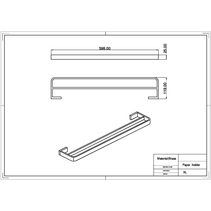 Scudo Ravenna Double Towel Rail, Black