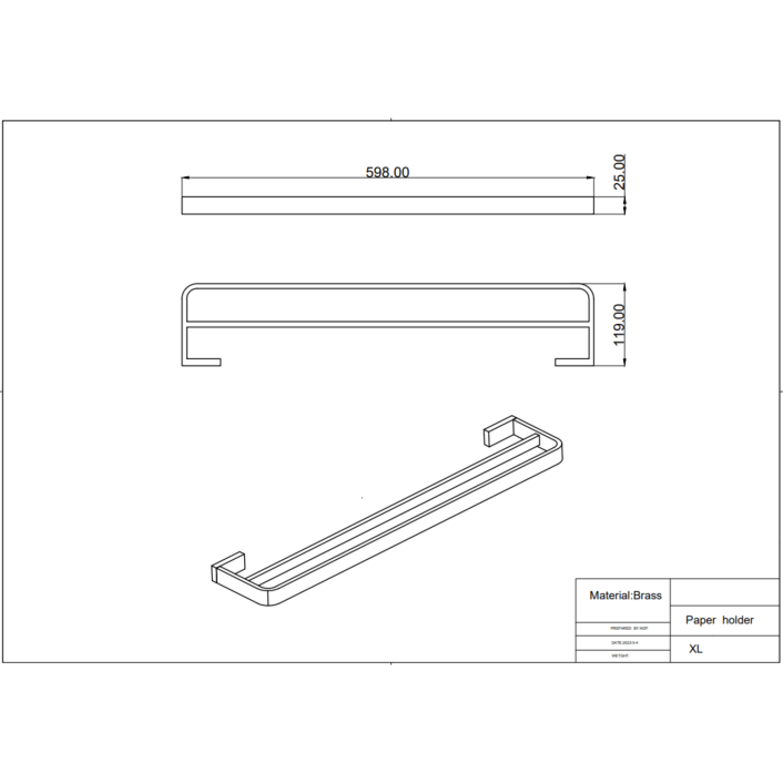 Scudo Delta Double Towel Rail, Chrome