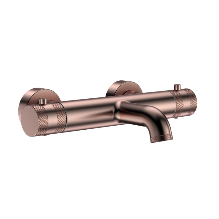 Scudo Core Thermostatic Bath Shower Mixer, 1 Outlet, Brushed Bronze