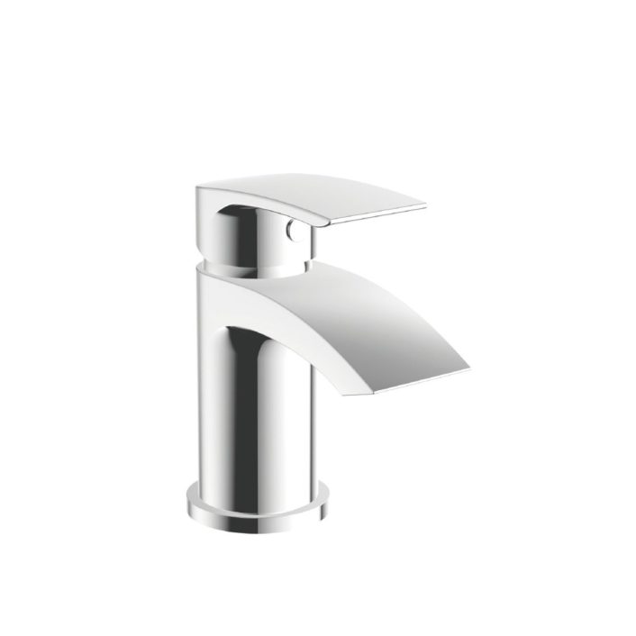 Scudo Belini Mini Mono Basin Mixer, Chrome, with Push Waste