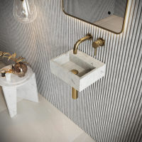 Scudo Élan Venato Wall Basin – Venato White Marble 300x250x100mm