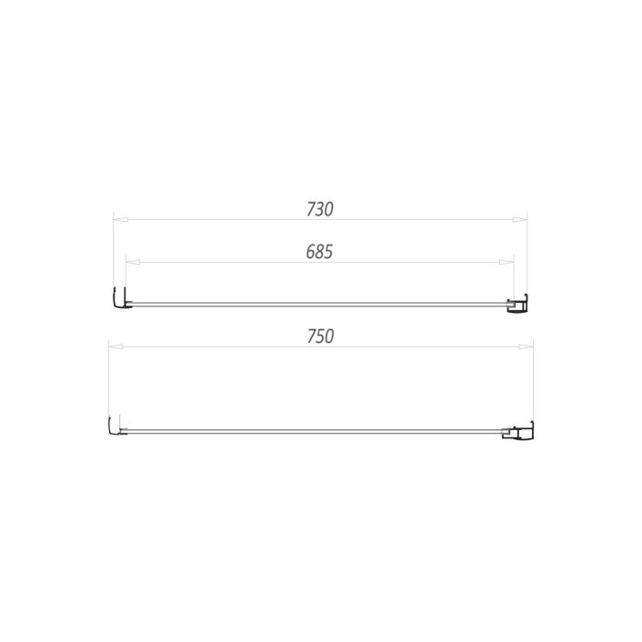 Scudo S6 Shower Side Panel, 6mm, Chrome — 760mm