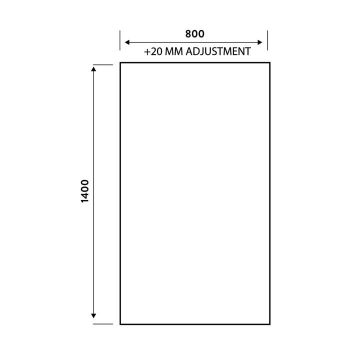 Scudo S6 Square Edge Bath Screen, 6mm, Black — 1400 x 800mm